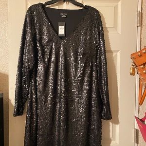 Matte black Sequin Dress